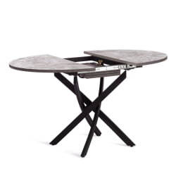 Стол MANZANA ЛДСП/HPL/металл, 100 х 100+30 х 75 см, Агат серый/черный