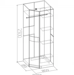 Шкаф угловой АМЕЛИ 13 Венге (спальня)