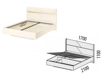 Кровать с подъёмным механизмом Монако 903.21 Белый шпон/Даллас Айвори