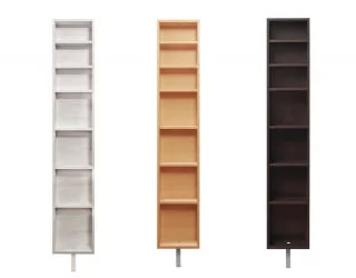 Шкаф в гостиную в черном глянцевом стекле Зум Шелф Венге