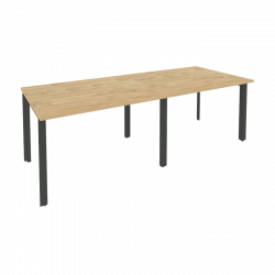 Стол переговорный (2 столешницы) ОНИКС О.МП-ПРГ-2.2 Тиквуд Светлый/Антрацит / ONIX O.MP-PRG-2.2