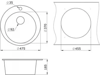 Кухонная мойка GRANULA 4801 Графит