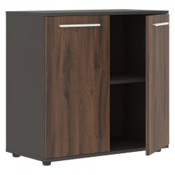 Шкаф с глухими малыми дверьми ЕДИС ЕЛCС 85.1 Дуб Денвер темный Белый Мокко / EDIS ELCS