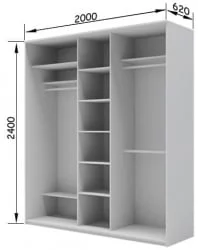 Шкаф-купе Хит-24-20-555 Ясень шимо светлый