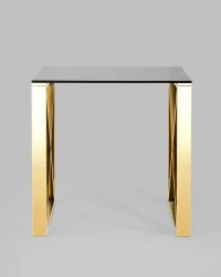 Журнальный стол КРОСС 55x55 Золото (стекло smoke)