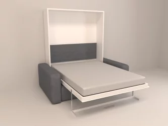 Диван-кровать трансформер Смарт 1 с пуфом К 1600 Дуб молочный