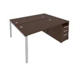 Рабочая станция с опорной тумбой Метал Сйстем Б.РС-СТП-2.3 Венге/Серый / Metal System