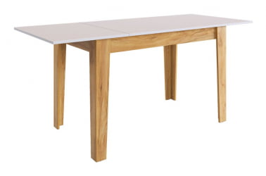 Стол обеденный раздвижной Цезарь белое дерево/дуб крафт золотой