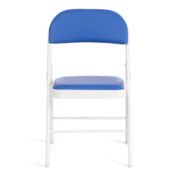 Складной стул FOLDER (mod. 3022G) каркас: металл, сиденье/спинка: экокожа, 46.5 х 47.5 х 79 см, blue (синий) / white (белый)