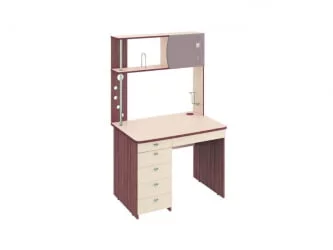 Письменный стол с полками и ящиками Орион 8.10 Ясень Шимо-Кобург-Капучино