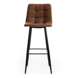 Барный стул CHILLY (mod.7095б) ткань/металл, 53х44х104 см, высота до сиденья 76 см, коричневый barkhat 12/черный