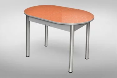 Стол обеденный Универсальный 32мм ХРОМ мет.напр. 3 кат. 103 2007 круги ЛДСП серый