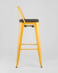 Стул барный Tolix Wood 75.5  со спинкой Желтый
