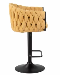 Стул барный DOBRIN LEON Желтая ткань LAR 275-8