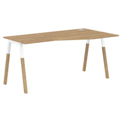 Стол эргономичный правый Forta FCT 1567 R Дуб Гамильтон Белый премиум