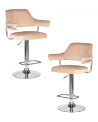 Стул барный ДОБРИН CХАРЛЙ (бежевый велюр (МДЖ9-10)) 2 шт / DOBRIN CHARLY (MJ9-10))