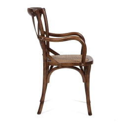 Стул с подлокотниками CROSS (mod.CB2008) дерево береза, 91х55х52см, Темный Орех (№5)