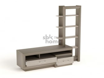 Тумба под ТВ с полкой, Лацио (1900*450*1650) Серый камень, 30501