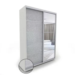 Современный шкаф-купе с зеркалом Акцент-Квадро КЛ 1000х600 Выбеленное дерево