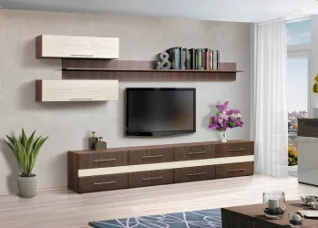 Набор мебели для гостиной Грация 9.1 МДФ глянец Венге/Смола белая/Смола черная