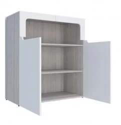 Тумба Палермо Юниор 06 Ясень шимо светлый Белый глянец