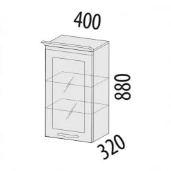 Шкаф-витрина лев/прав Милана 23.04 Сосна Астрид/Ваниль