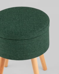Пуф с ящиком Store Woody рогожка темно-зеленая