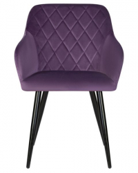 Стул обеденный ДОБРИН РОБЕРТ (черные матовые ножки, велюр В108-45 Темно-фиолетовый) 2 шт / DOBRIN ROBERT V108-45