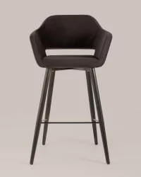 Стул барный Саймон Б велюр Темно-коричневый