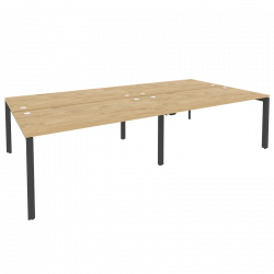 Рабочая станция на П-образном м/к ОНИКС О.МП-Д.РС-4.4.8 Тиквуд Светлый/Антрацит / ONIX O.MP-D.RS-4.4.8