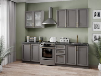 Кухонный гарнитур Джелатто 02 Белый Оникс серый