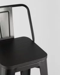 Стул барный Tolix Wood 75.5  со спинкой Черный