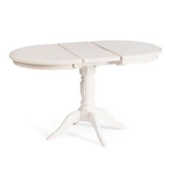 Раздвижной овальный стол STEFANO бук, мдф, 100+30x80x77см, Ivory white