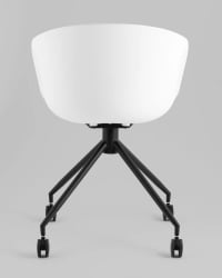 Кресло офисное LIBRA пластик белый экокожа черная на колесиках