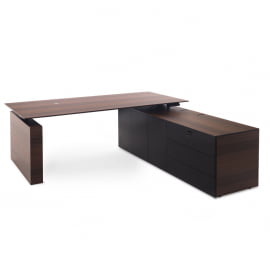 TESLA Стол письм. с тумбой DX ЭВКАЛИПТ МОРЕН/ЧЕРН 110 102 ECL BL