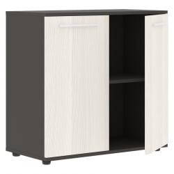 Шкаф с глухими малыми дверьми ЕДИС ЕЛCС 85.1 Ясень Траун Белый Мокко / EDIS ELCS