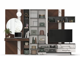 Набор мебели для гостиной Вилена №4 Оникс Серый/Орех/Монте белый