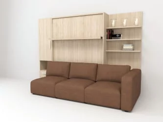 Шкаф-диван-кровать Смарт 1 правый 3-в-1 1600 Ясень шимо темный