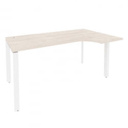 Стол эргономичный правый на П-образном м/к ONIX O.MP-SA-1R Денвер Светлый/Белый