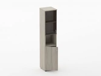 Шкаф высокий закрытый с нишей Twin 16.16.15Л Дуб Сантана светлый