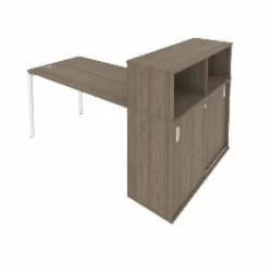 Рабочая станция с опорным шкафом-купе Метал Сйстем Б.РС-СШК-3.3 Вяз/Белый / Metal System