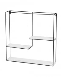 Полка Square черная Белый мрамор