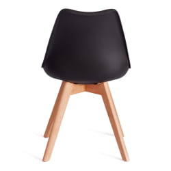Стул TULIP (mod. 73-1) дерево/пластик/экокожа, 47,5x55x80 см, черный