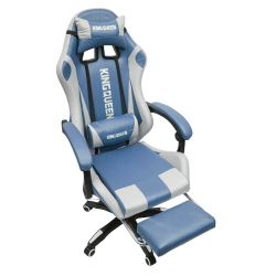 Кресло 907 KINGQUEEN, замша, цвет синий с массажем, арт 907-LB