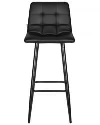 Стул барный ДОБРИН НИCОЛЕ (черные матовые ножки, черная экокожа (П-01)) 2 шт / DOBRIN NICOLE (P-01))