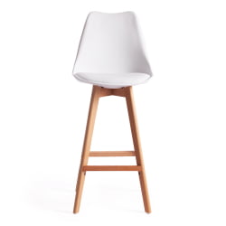 Стул барный TULIP BAR (mod. C1014H) пластик/дерево, 57 х 48 х 104 см, белый 018 /натуральный