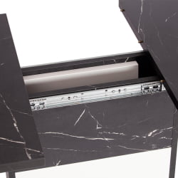 Обеденный стол SMART ЛДСП, 105-140х68,6х75 см, Мрамор Блэк Роял/Белый