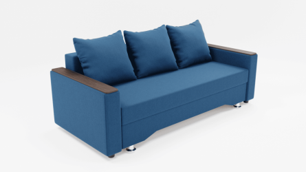 Диван Квадро-2 ПБ (ЗР) Цвет фасада: Синий; Тип: Прямой; Материал фасада: Металл/Велюр