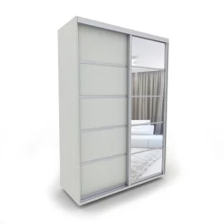 Шкаф-купе в гостиную комнату Акцент-Квадро Д 1400х600 Выбеленное дерево