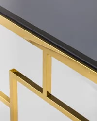 Журнальный столик БРУКЛИН 55x55 Золото стекло smoke